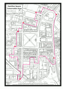 Position of Hamilton Square in conservation area