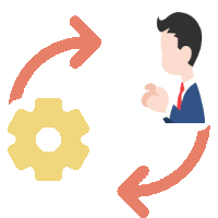 cartoon image of person and cog suggesting interchange